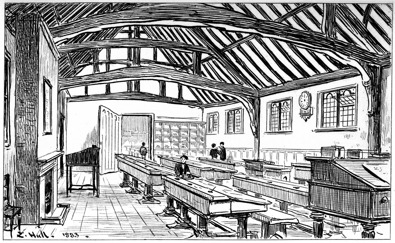 Gymnasieskolan, Stratford-upon-Avon, Warwickshire, 1885. av Edward Hull