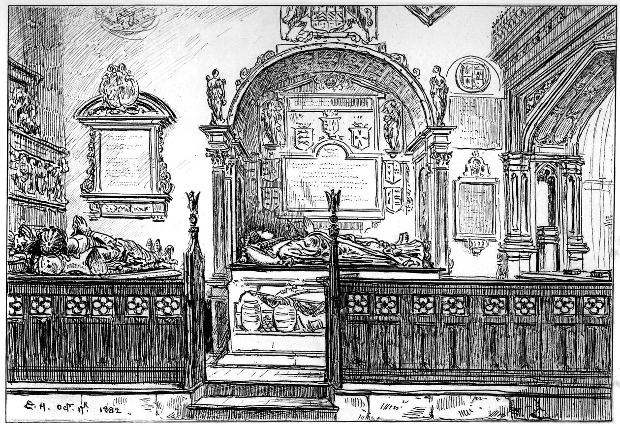 Bänken vid Clopton Church, Stratford-upon-Avon, Warwickshire, 1885. av Edward Hull