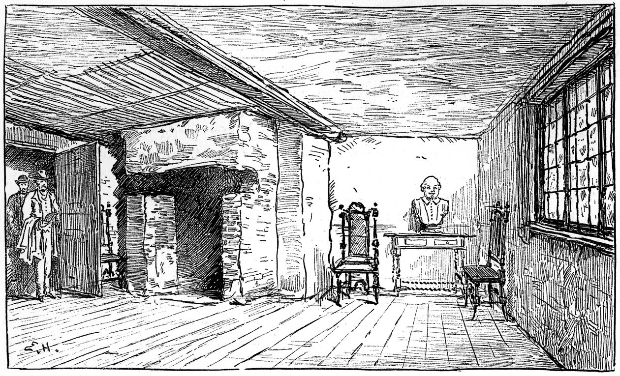 Rummet där Shakespeare föddes, Stratford-upon-Avon, Warwickshire, 1885. av Edward Hull