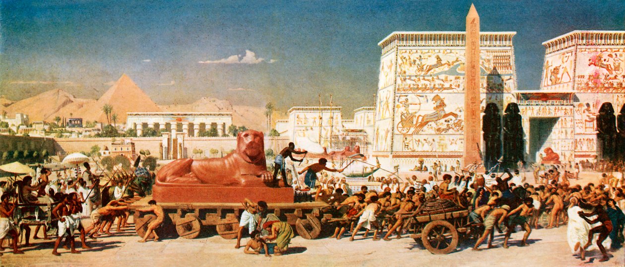 Israel i Egypten (färglitografi) av Edward John (after) Poynter