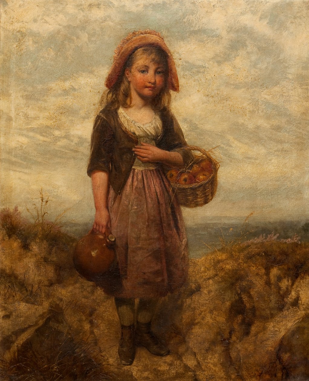 Flicka med en korg med äpplen av Edward John Cobbett