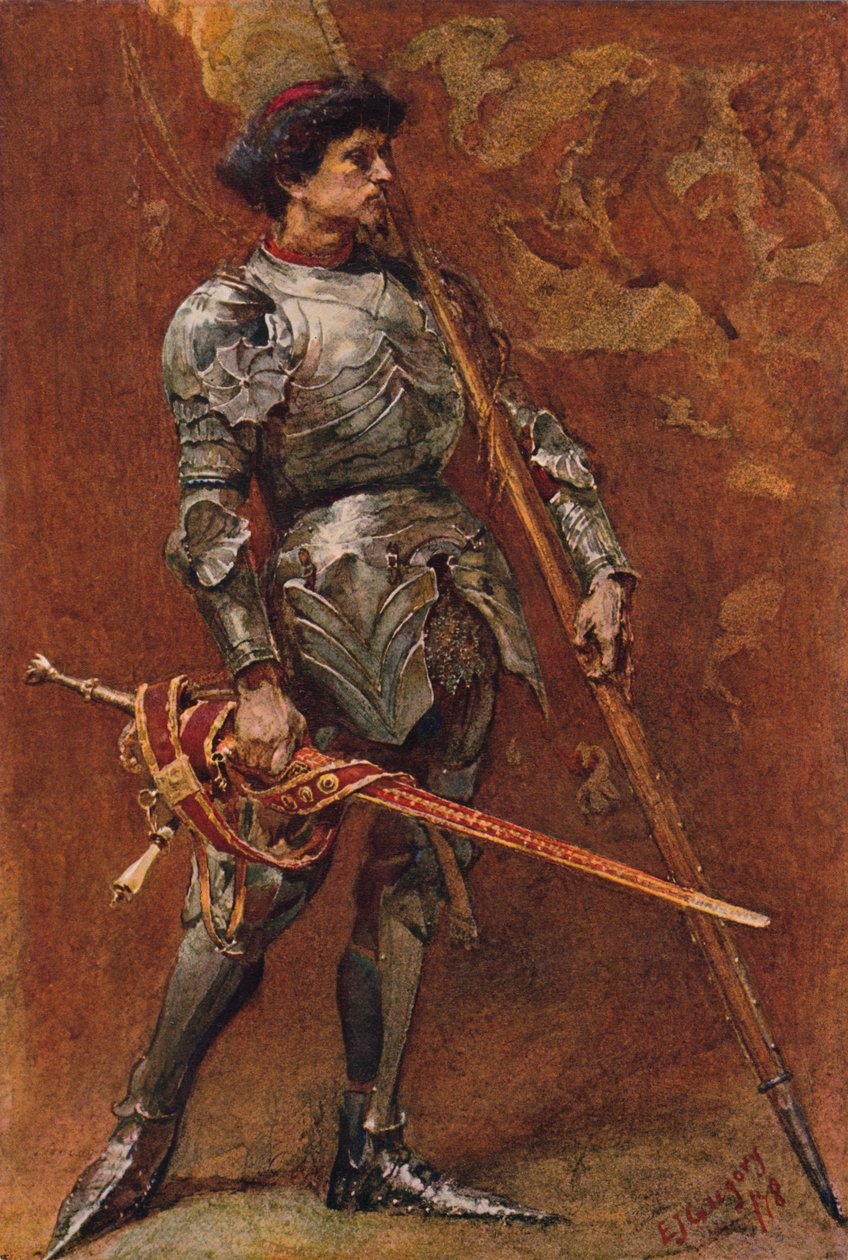 Riddare i rustning, cirka sent 1800-tal av Edward John Gregory