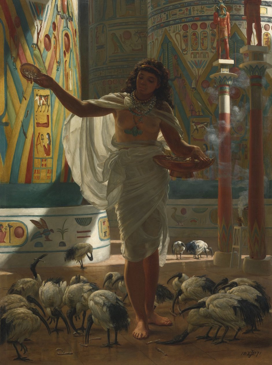 Mata den heliga Ibis i Halls of Karnak, 1871 av Edward John Poynter