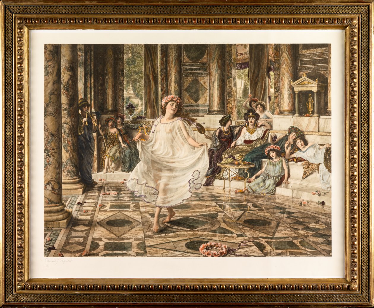 Grekisk dans (handfärgad fotogravyr) av Edward John Poynter