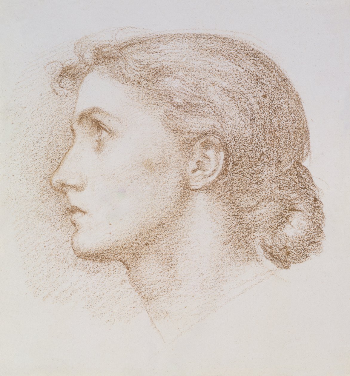 Huvudstudie av en ung kvinna, ca 1880 (krita på papper) av Edward John Poynter