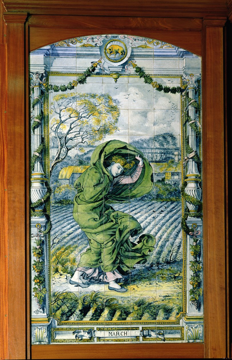 Mars, från en serie kakelpaneler för det holländska köket, 1867-8 av Edward John Poynter