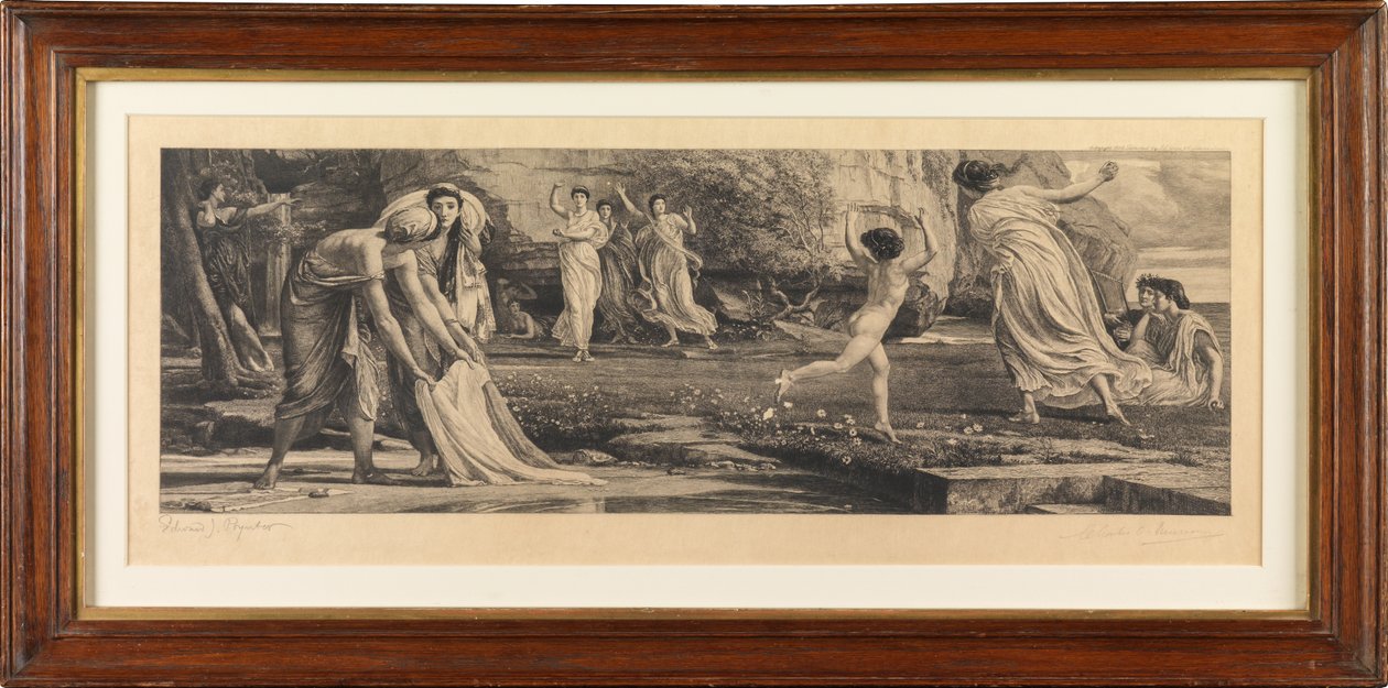 Nausicaa och hennes pigor (gravyr) av Edward John Poynter