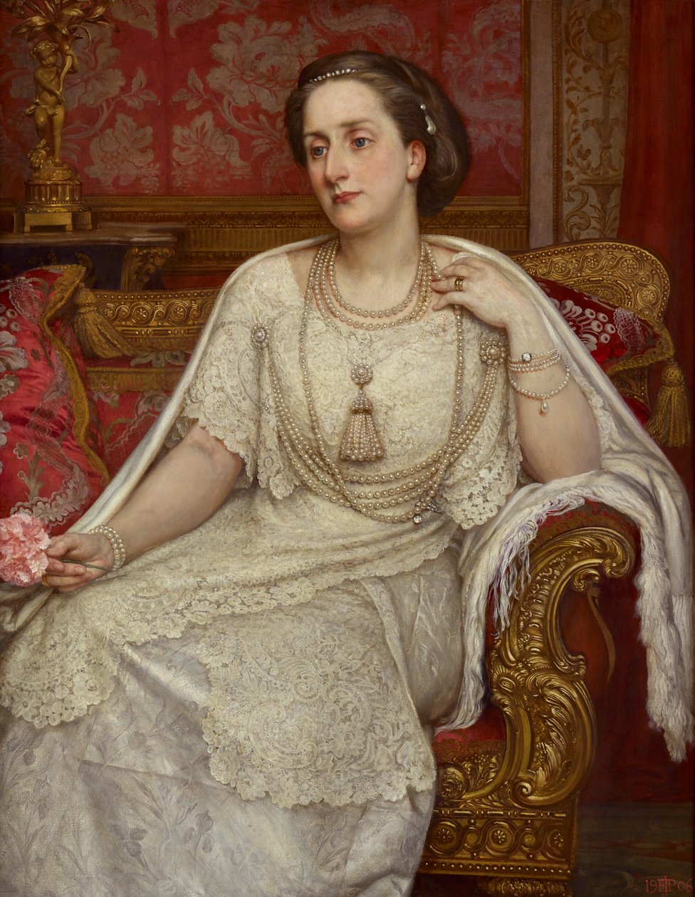 Porträtt av Lady Edith, fru till Henry, 7:e hertigen av Northumberland av Edward John Poynter