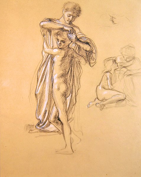 Study for Idle Fears (I), 1893 (krita på papper) av Edward John Poynter