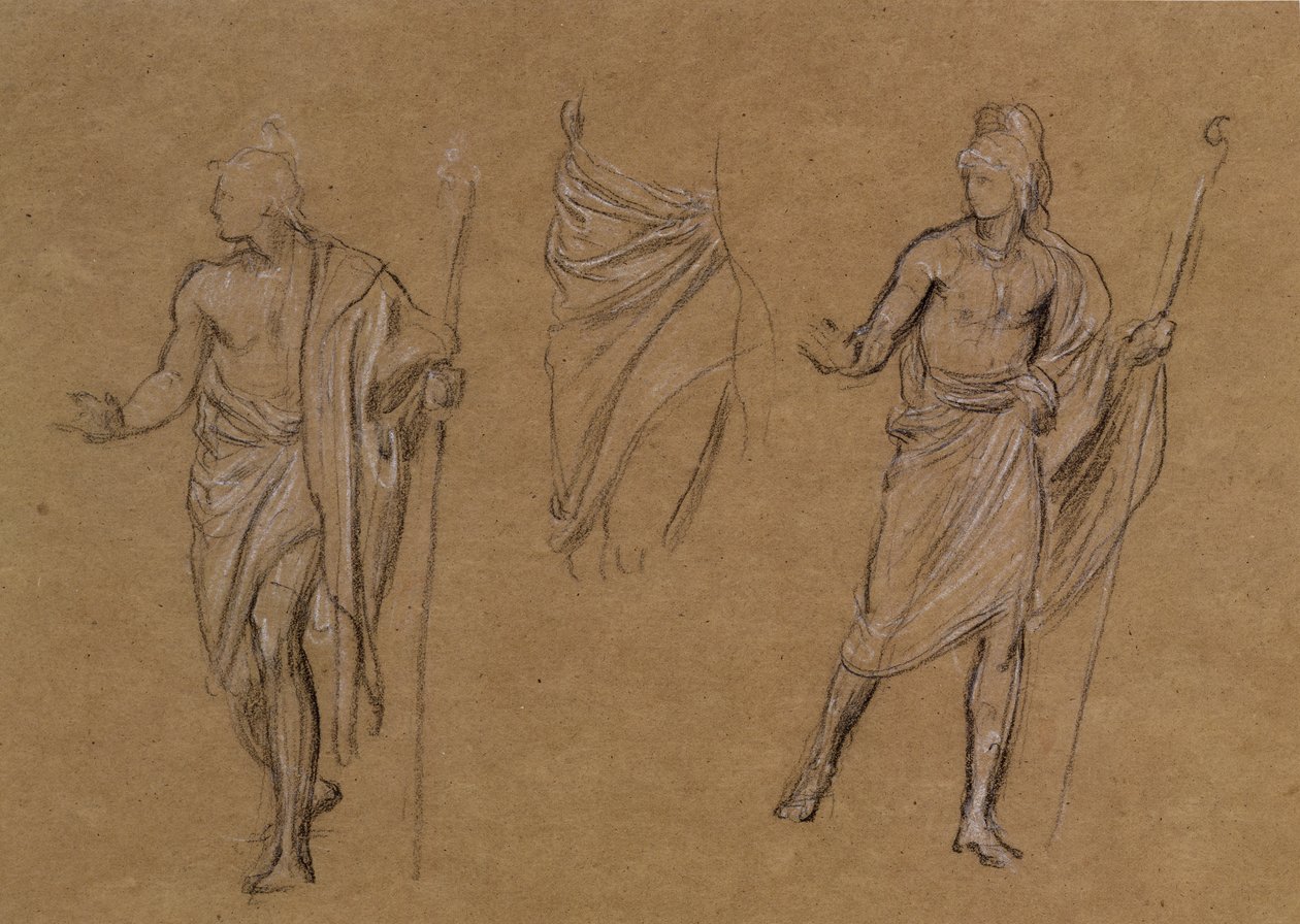 Studie av herdar, ca 1875 (krita på papper) av Edward John Poynter