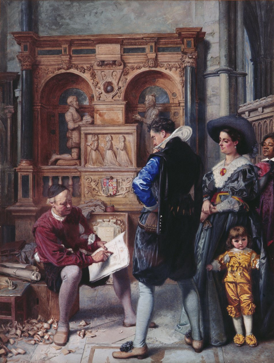 Ett möte med arkitekten, 1866 (wc på papper) av Edward Killingworth Johnson