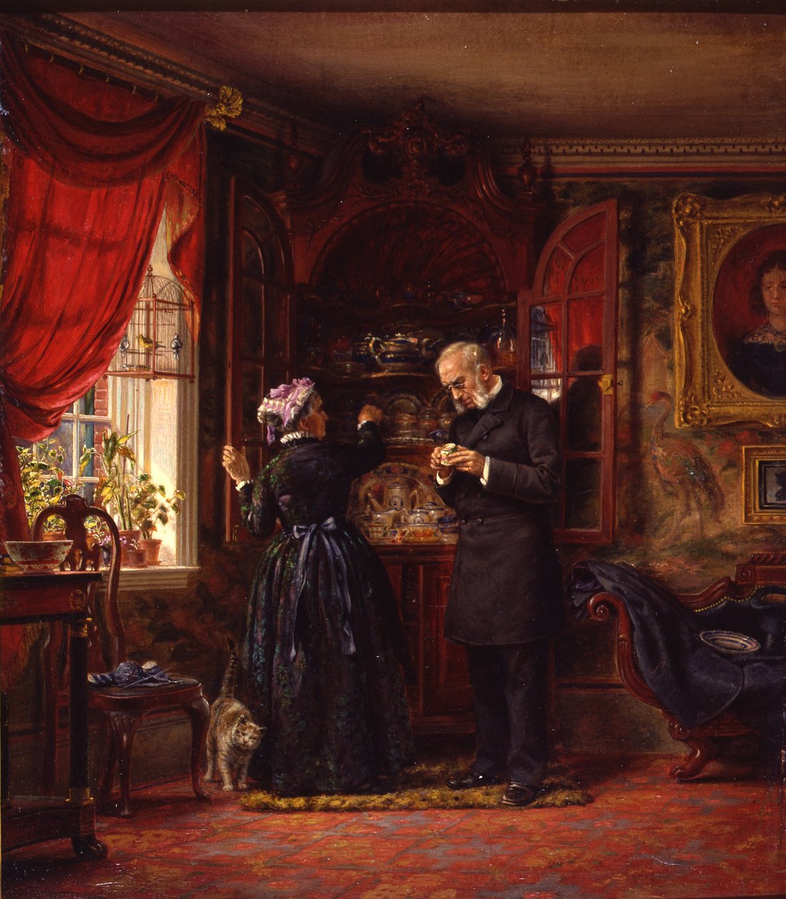 En älskare av det gamla Kina, 1880 (olja på akademisk tavla) av Edward Lamson Henry