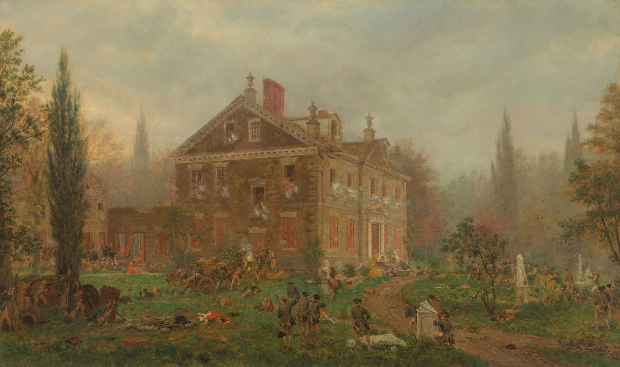 Attacken mot Chews hus under slaget vid Germantown, 1777 av Edward Lamson Henry