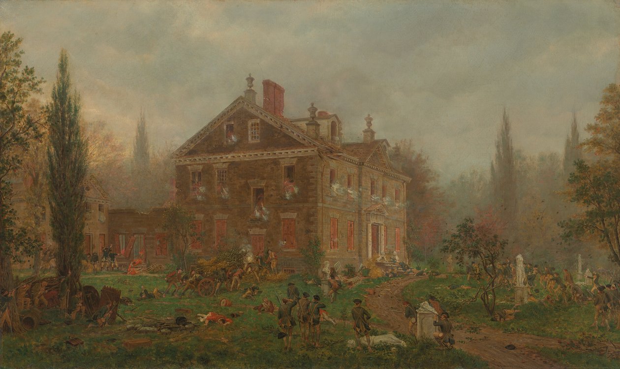 Attacken mot Chews hus under slaget vid Germantown, 1777 av Edward Lamson Henry