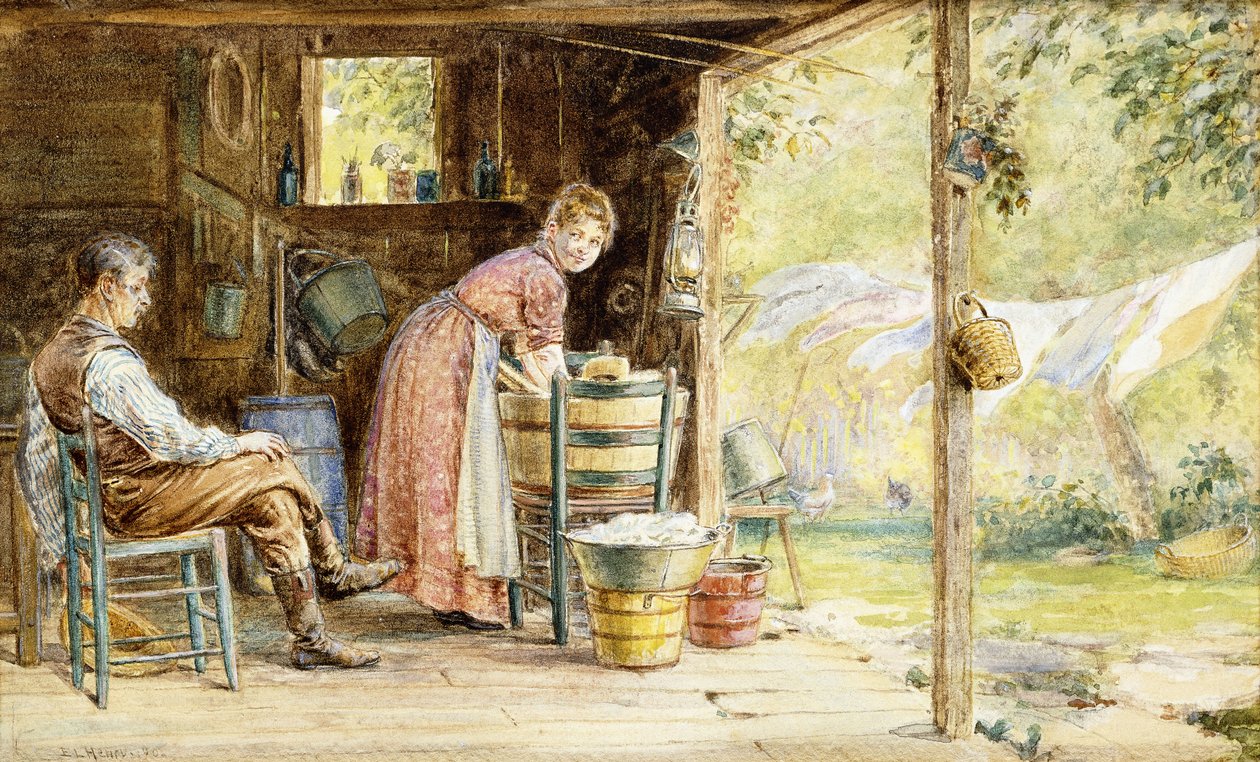 Tvättdagen, 1890 av Edward Lamson Henry