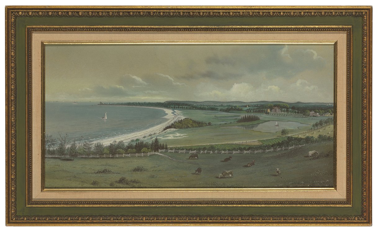 Utsikt över lindamm, gamla fält (akvarell och gouache på papper) av Edward Lange