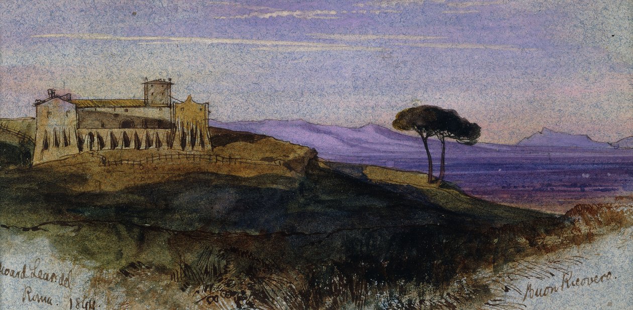 En vy i den romerska Campagna, 1844 av Edward Lear