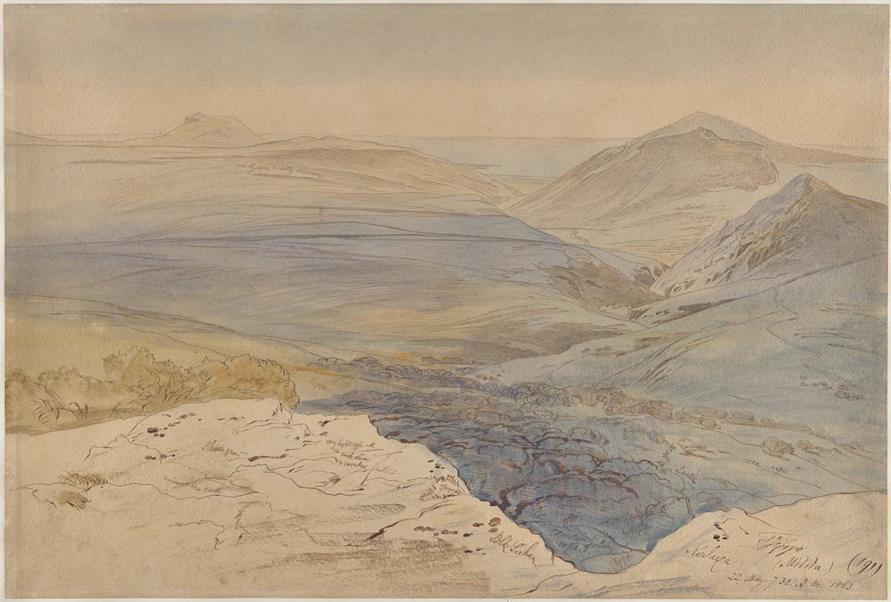 En vy över Kythera, Grekland av Edward Lear