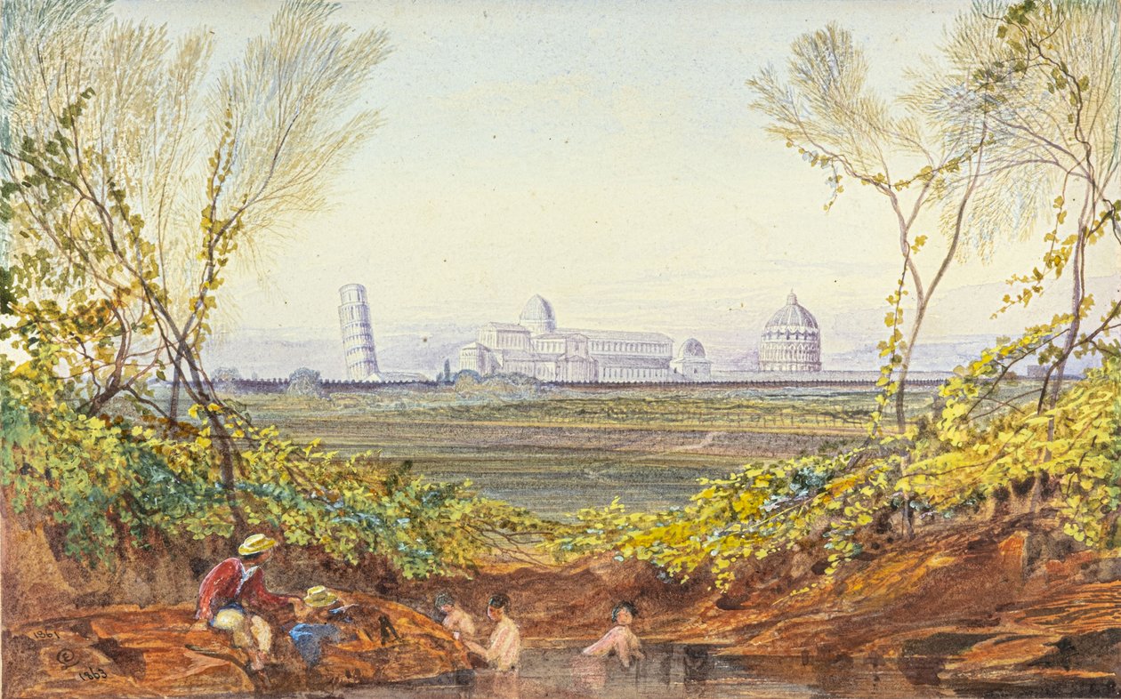 En vilopaus på väg till Pisa av Edward Lear