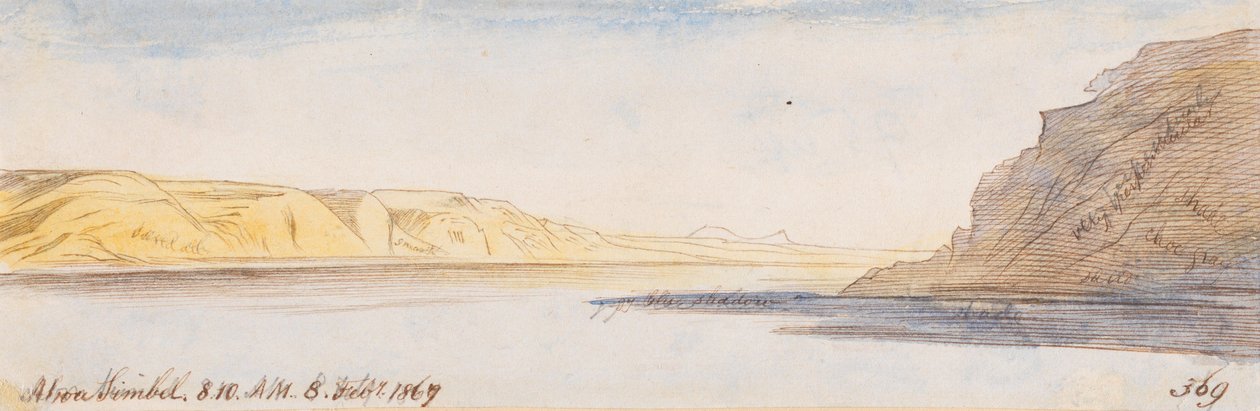 Abou Simbel; kl. 08.10, den 8 februari 1867 (369) av Edward Lear