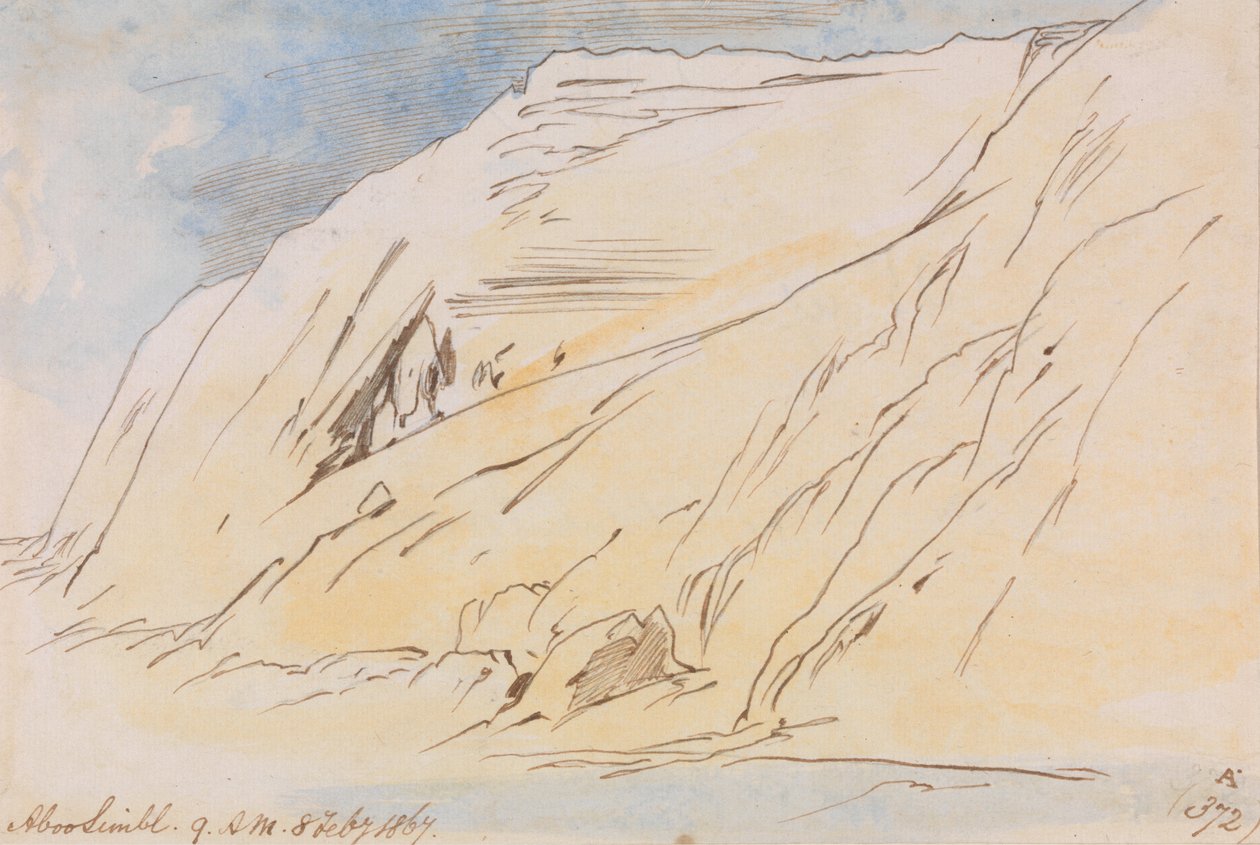 Abu Simbel, kl. 09.00, 8 februari 1867 (372A) av Edward Lear