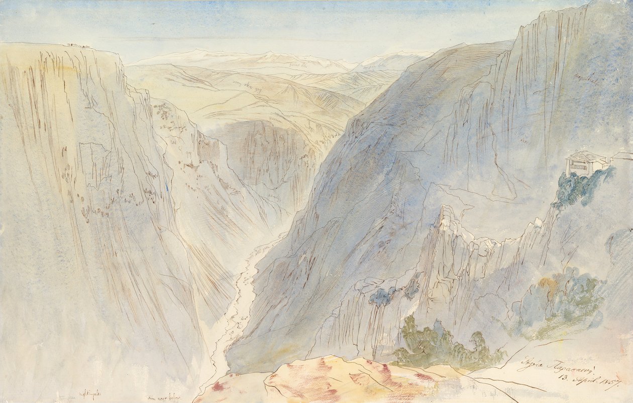 Agia Paraskevi, Epiros, Grekland, 13 april 1857. av Edward Lear