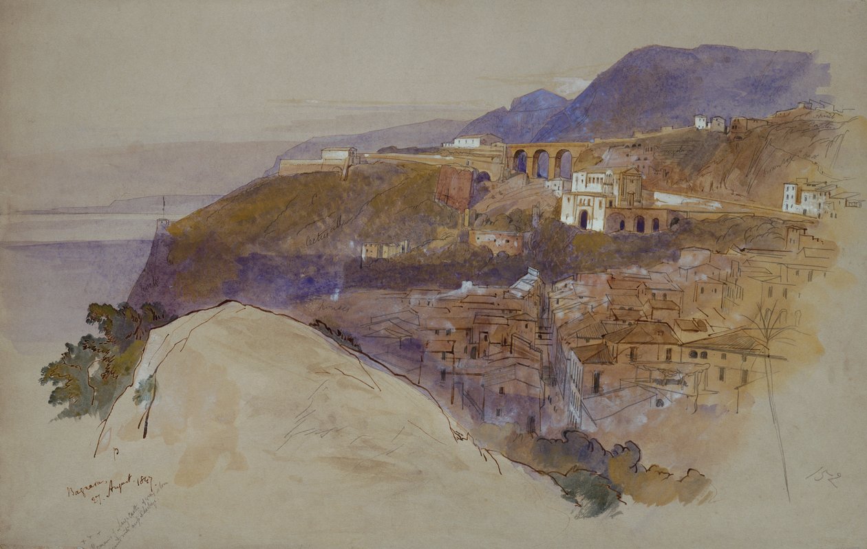 Bagnara ovanför Messinasundet av Edward Lear