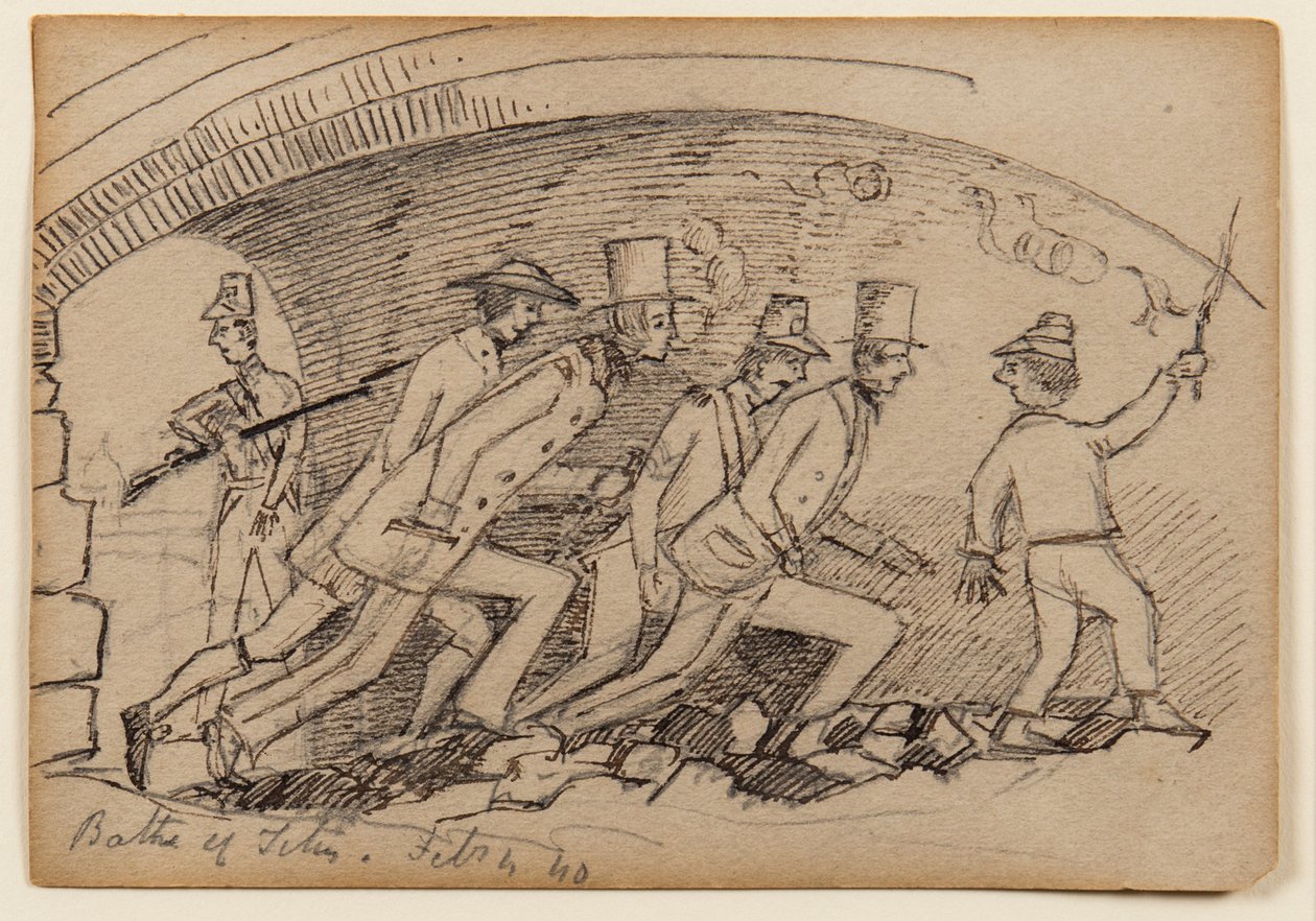 Baths of Titus, 1840 (penna, penna och bläck på papper) av Edward Lear