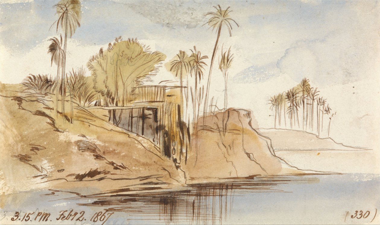 Mellan Ibreem och Wady Halfeh, kl. 15.15, den 2 februari 1867 (330) av Edward Lear
