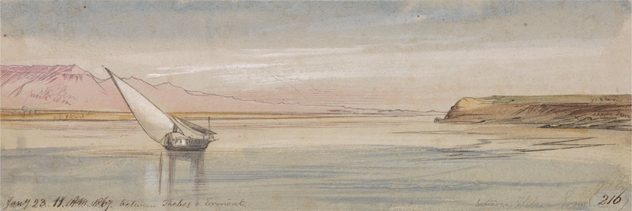 Mellan Thebe och Erment av Edward Lear