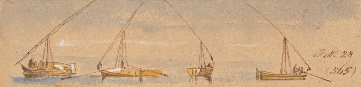 Båtar (Dahabeahs); 28 februari [1867] (565) av Edward Lear
