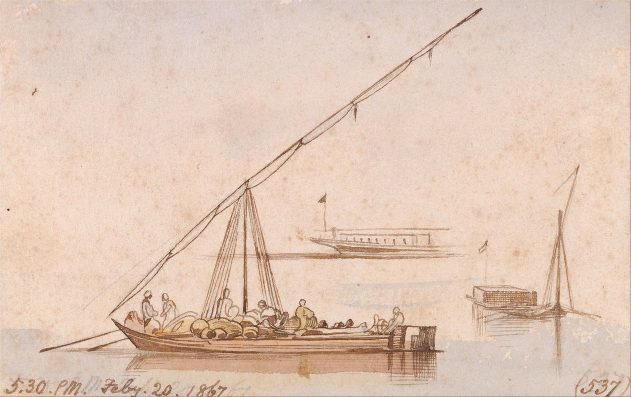 Båtar på Nilen av Edward Lear