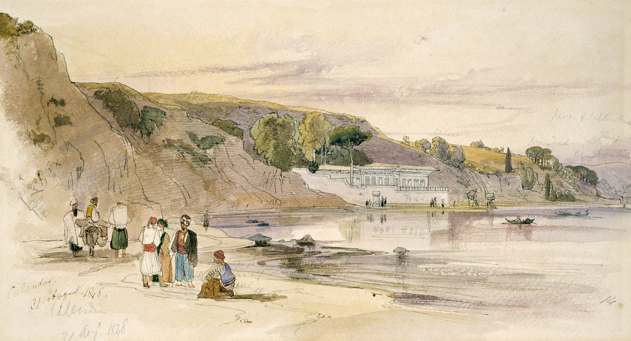 Kalender, 1848 (penna & bläck och wc på papper) av Edward Lear