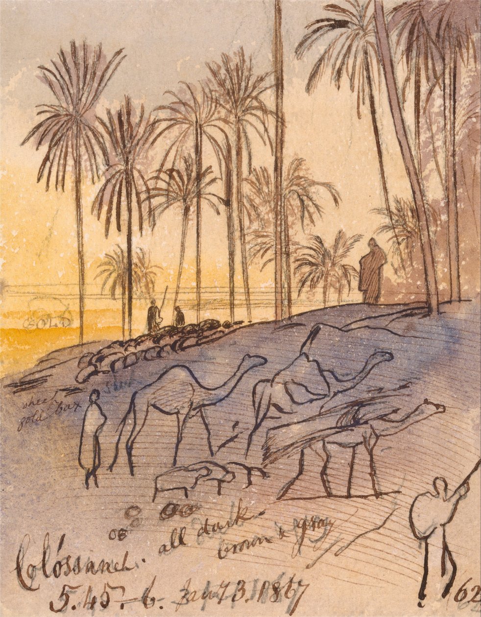 Colósaneh, kl. 17.45-18.00, 3 januari 1867 (62) av Edward Lear