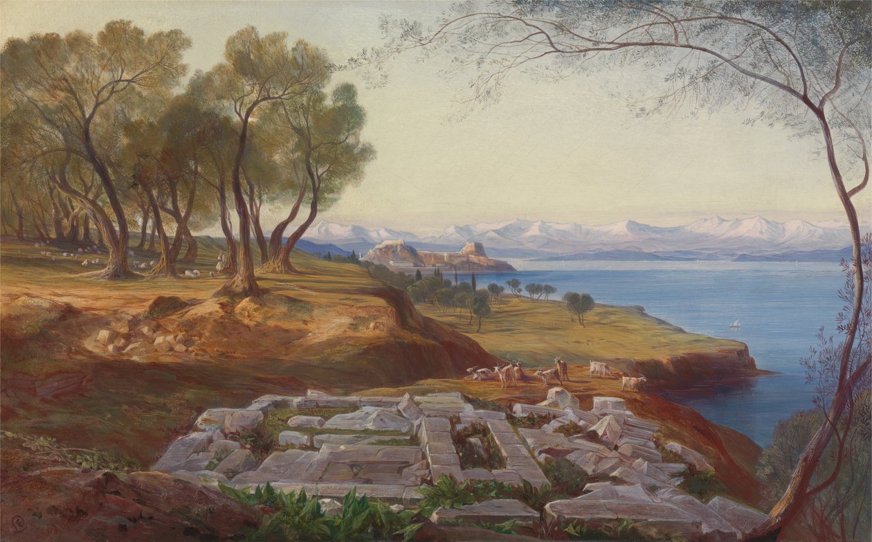 Korfu från Ascension, ca. 1860. av Edward Lear