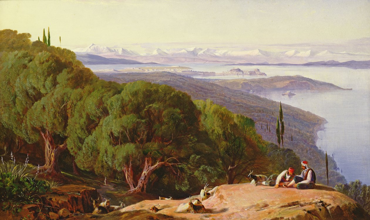 Korfu från kullen Gastouri, 1857-58 av Edward Lear