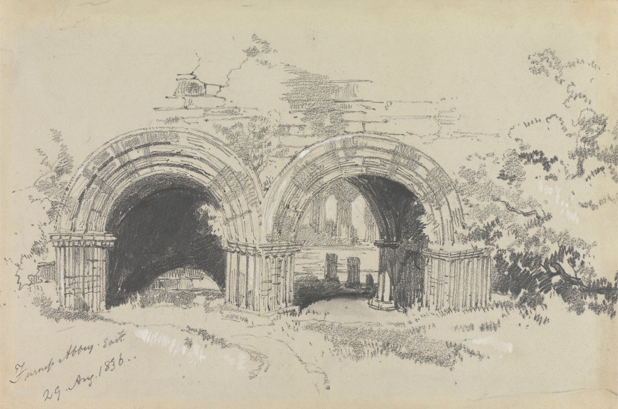 Furness Abbey East, 29 augusti 1836 av Edward Lear
