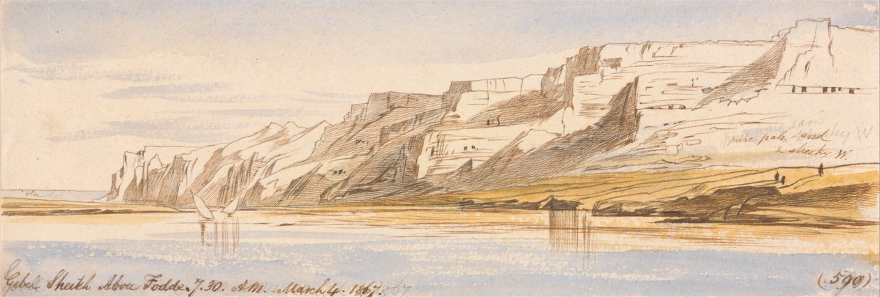 Gebel Sheikh Abu Fodde, kl. 07.30, 4 mars 1867 (590) av Edward Lear