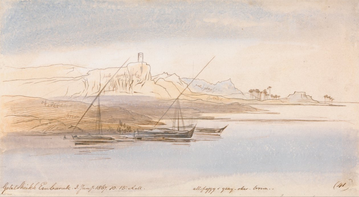 Gebel Sheikh Embarak av Edward Lear