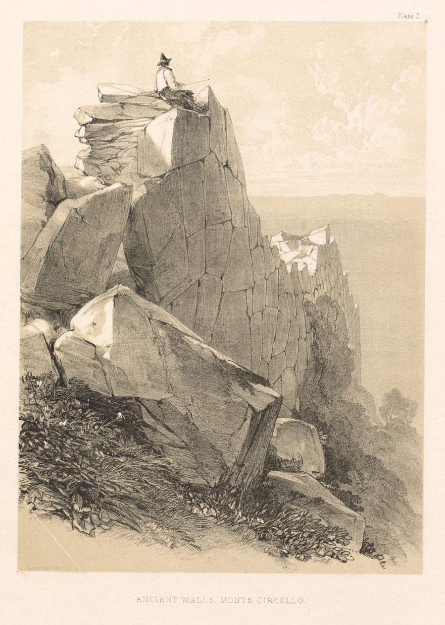 Illustrerad utflykt i Italien (bd II): Ancient Walls, Monte Circello av Edward Lear
