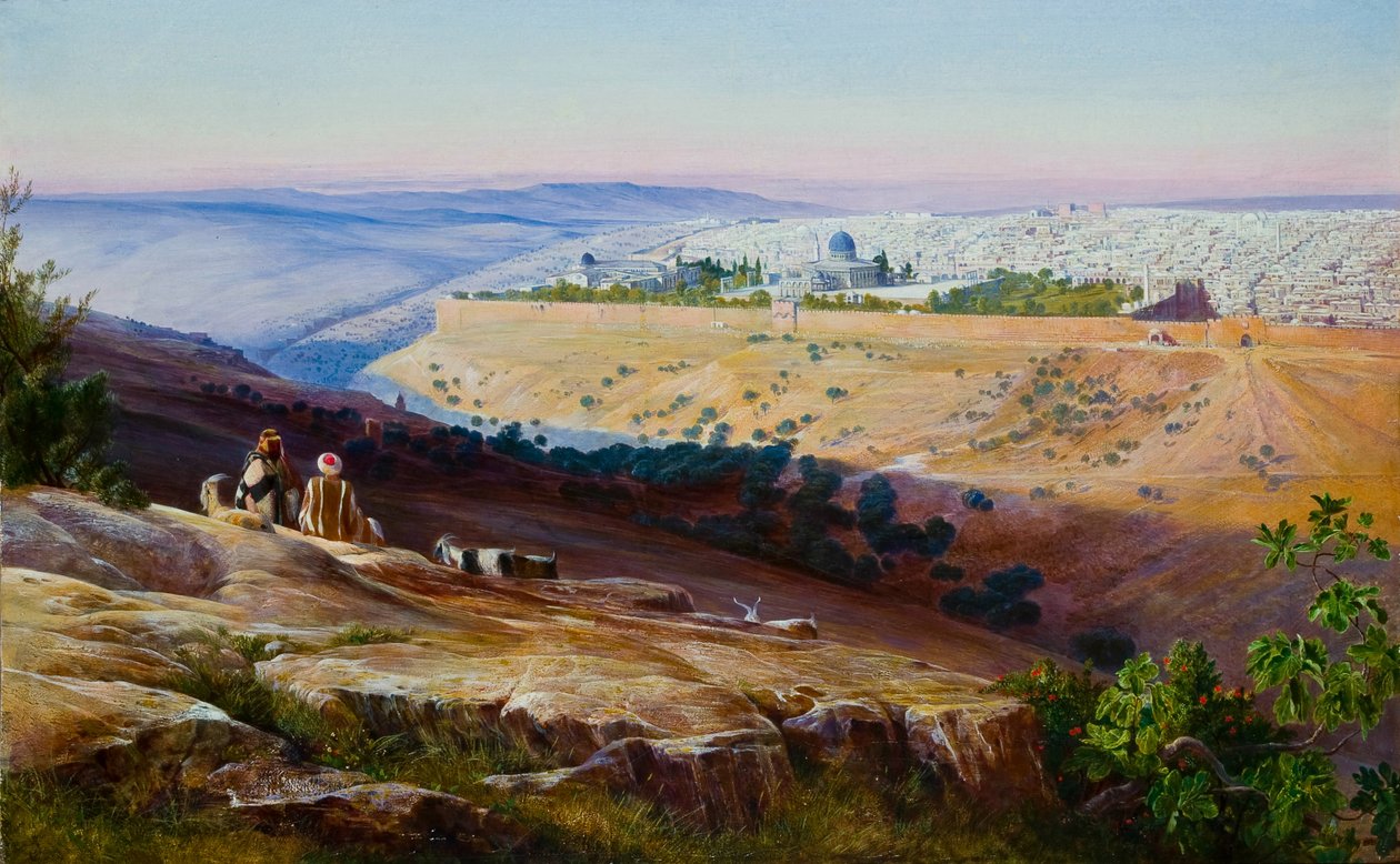 Jerusalem från Olivberget av Edward Lear