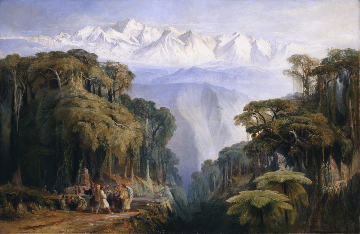 Kinchenjunga från Darjeeling av Edward Lear