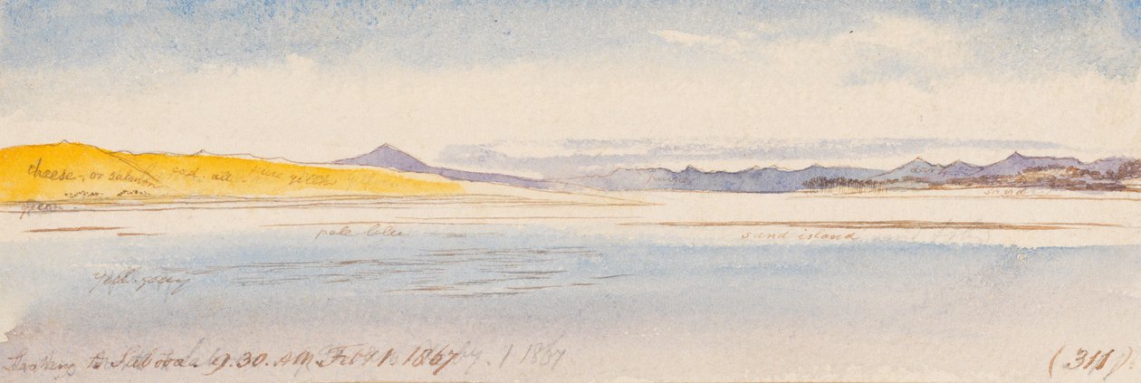 Blick mot Sabooa; kl. 09.30, den 1 februari 1867 (311) av Edward Lear