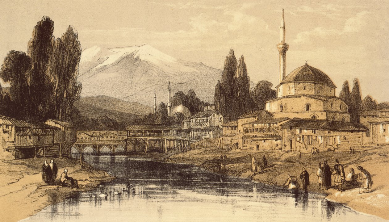 Monastir, från Journals of a Landscape Painter in Albania and Greece, publicerad 1851 av Edward Lear