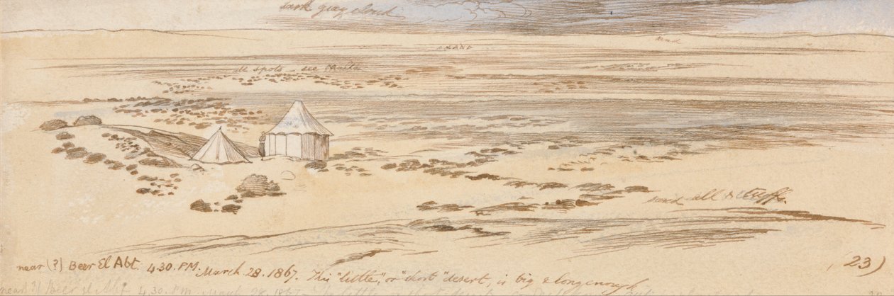 Nära Beer El Abt, kl. 16.30, 28 mars 1867 (23) av Edward Lear