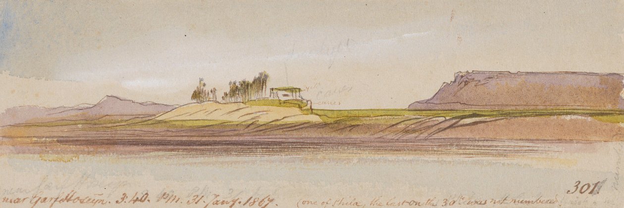 I närheten av Garf Hoseyn; kl. 15.40, den 31 januari 1867 (301) av Edward Lear