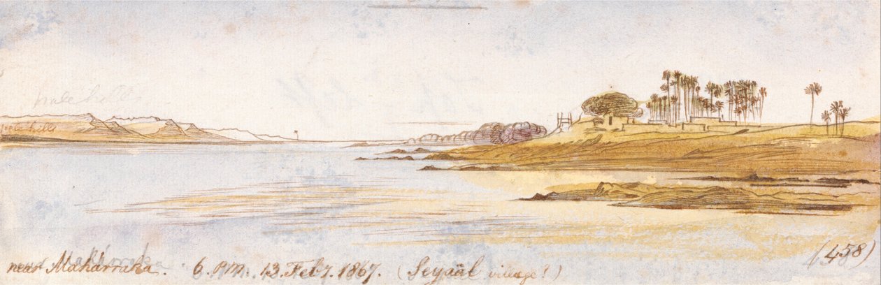 Nära Maharraka, kl. 18.00, 13 februari 1867 (458) av Edward Lear
