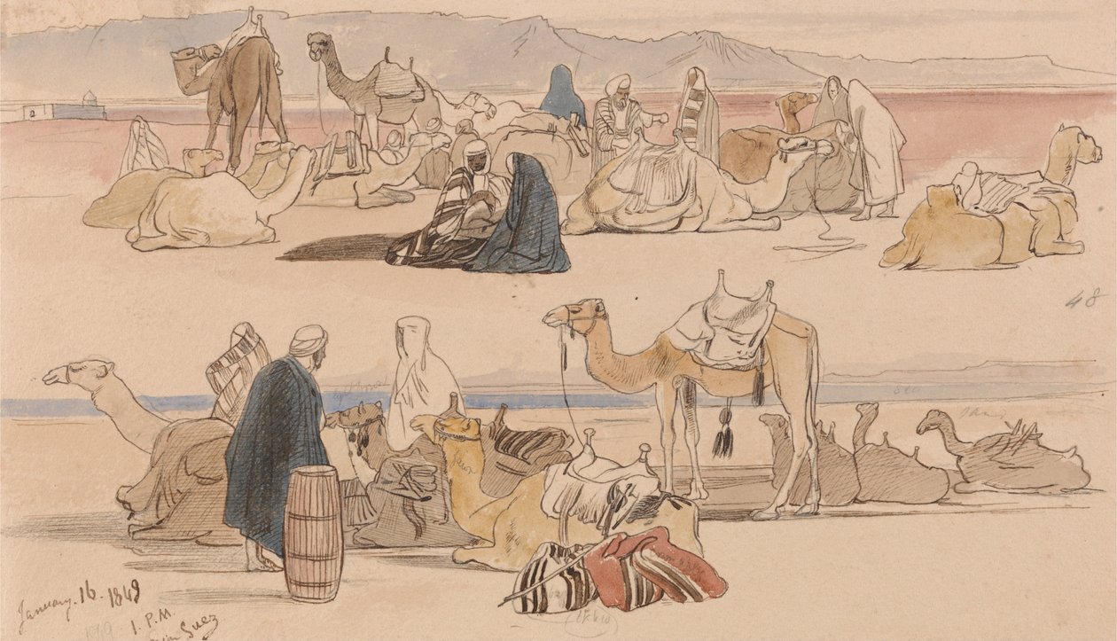 Nära Suez, kl. 13.00, 16 januari 1849 (48) av Edward Lear
