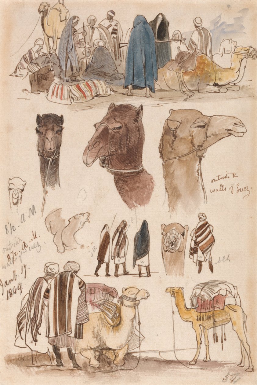 Utanför Suez murar, kl. 08.30 den 17 januari 1849 (54) av Edward Lear