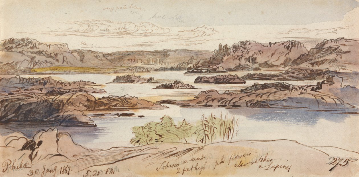 Philae, kl. 17.20, 30 januari 1867 (275) av Edward Lear
